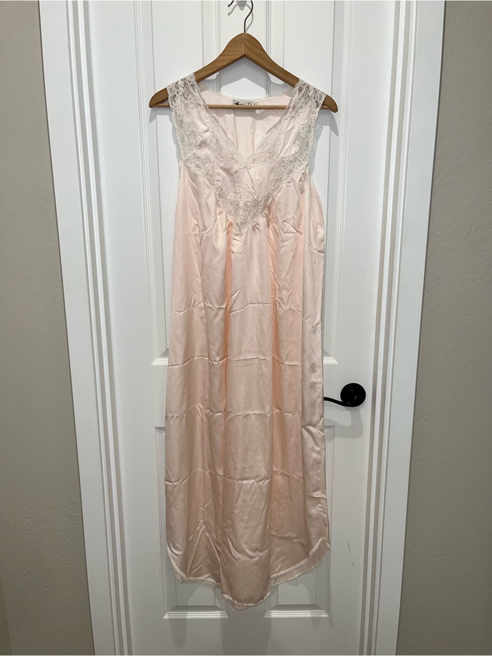 VTG Dior Pale Pink Lace-Trim Slip Dress
